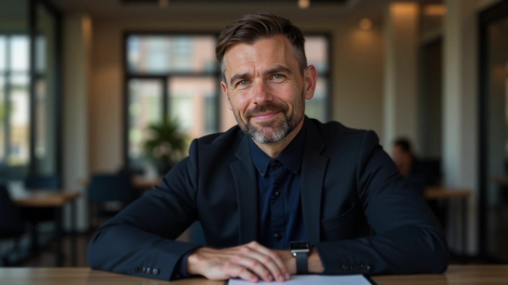 Man in professioneel pak met zelfverzekerde uitstraling