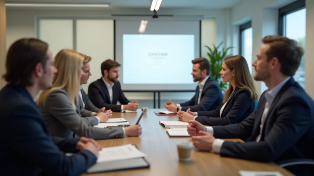 Professionele trainingsruimte met deelnemers die samen aan leidershiptraining werken