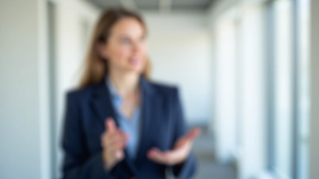 Professionele foto van een vrouw in een zakenoutfit die een presentatie geeft in een modern kantoor